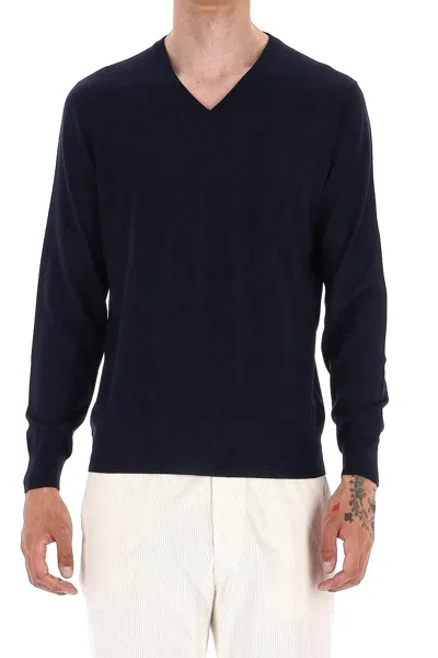 Drumohr Long-sleeved Sweater In Blue