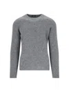 Drumohr Ribbed Crewneck Sweater Soft Texture In Gray