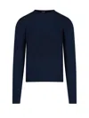 Drumohr Classic Sweater In Blue Cashmere Navy Tone