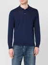 Drumohr Collared Long Sleeve Polo Shirt In Blue