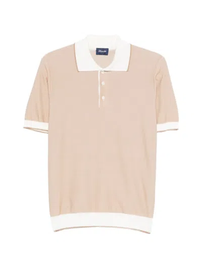 Drumohr Collared Polo Shirt In Brown