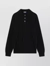 Drumohr Collared Ribbed Polo Shirt In Black