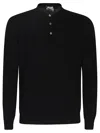 Drumohr Black Cotton Polo Shirt In Black
