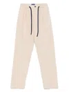 Drumohr Relaxed-fit Cotton Pants With Elastic Waistband In Neutrals