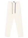 Drumohr Relaxed-fit Cotton Pants With Elastic Waistband In Neutrals