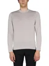Drumohr Cotton Crew Neck Sweater In Gray