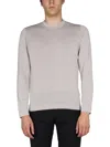 Drumohr Cotton Crew Neck Sweater In Dove