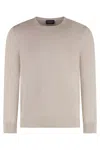 Drumohr Cotton Crew-neck Sweater In Neutral
