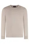 Drumohr Cotton Crew-neck Sweater In Sand
