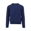 Drumohr Ribbed V-neck Sweater With Long Sleeves In Blue