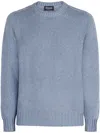 Drumohr Cotton Sweater In Blue