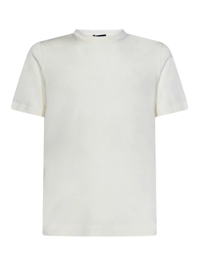 Drumohr Cotton Knit Crewneck T-shirt. In White
