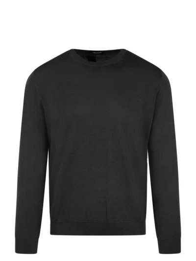 Drumohr Cotton Knit Sweater In Black