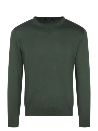 Drumohr Cotton Knit Sweater In Green