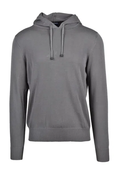 Drumohr Cotton Knit Sweatshirt - Military Green In Gray