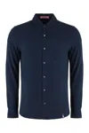 Drumohr Cotton Piqué Shirt In Blue