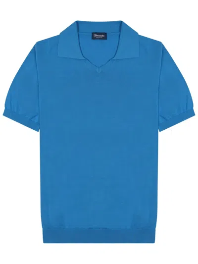 Drumohr Cotton Polo In Blue