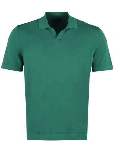 Drumohr Cotton Polo Shirt In Green