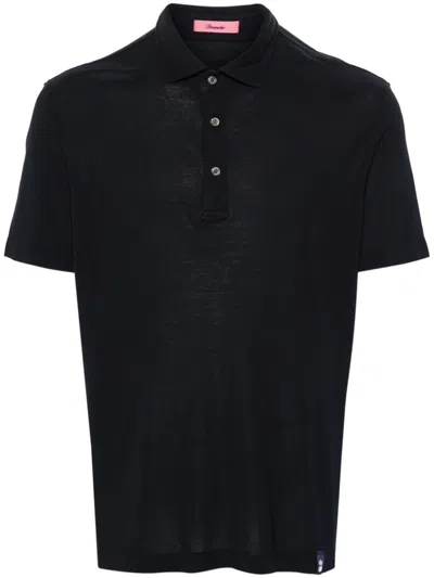 Drumohr Cotton Polo Shirt In Blue