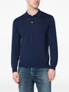 Drumohr Collared Long Sleeve Polo Shirt In Blue