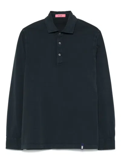 Drumohr Cotton Polo Shirt In Blue