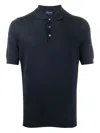 Drumohr Black Polo Shirt In Cotton