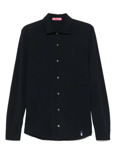 Drumohr Classic Tailored Black Cotton Shirt