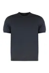 Drumohr Short Sleeve V-neck Polo In Blue