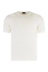 Drumohr Logo Label Jersey Polo In White
