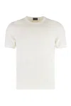 Drumohr Logo Label Jersey Polo In White