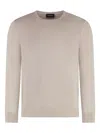 Drumohr Cotton Crew-neck Sweater In Neutral