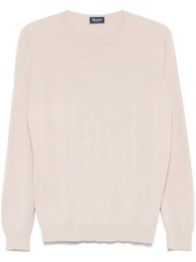 Drumohr Long Sleeve Crew-neck Sweater In Neutral