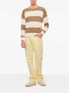 Drumohr Stripe Crewneck Sweater In Nude
