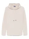 Drumohr Ribbed Textured Hoodie With Drawstring Hood