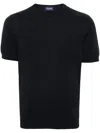Drumohr Short Sleeve V-neck Polo In Blue