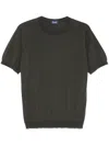 Drumohr Short Sleeve V-neck Polo In Grey