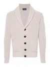 Drumohr Man Cardigan Beige Size 38 Merino Wool In Gray