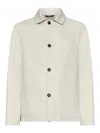 Drumohr Beige Button-up Shirt With And Textured Detail In White
