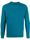 Drumohr Blue Wool Crew Neck Sweater In Blue