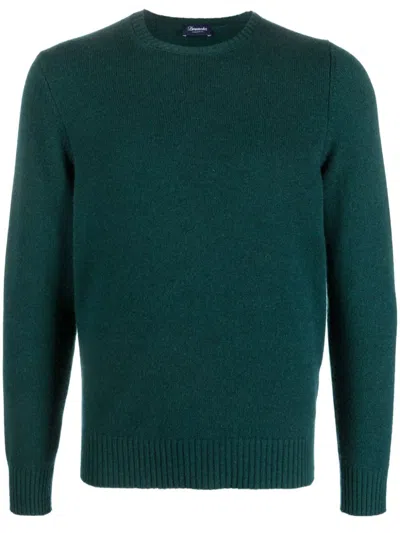 Drumohr Cashmere Crew Neck Sweater In Green