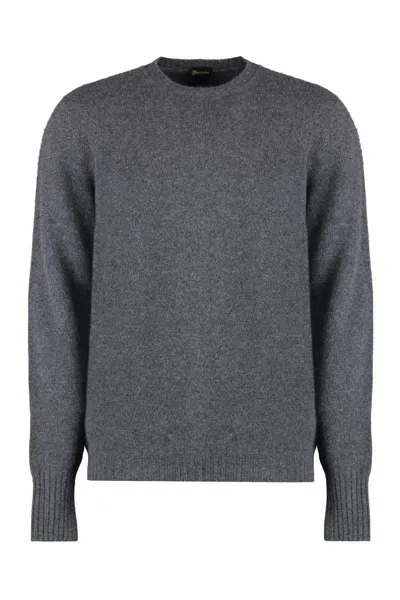 Drumohr Classic Cashmere Crew-neck Sweater For Men In Panna