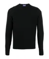 Drumohr Ultimate Cashmere Long Sleeve Crew-neck Sweater In Black