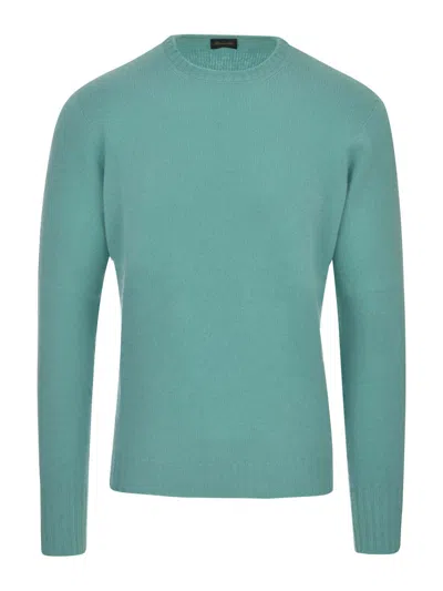 Drumohr Crew-neck Cashmere Sweater In Blue