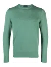 Drumohr Long Sleeve Crew Neck Knit Top In Green