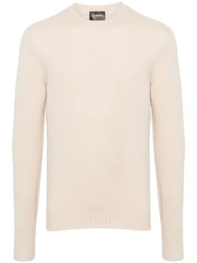 Drumohr Crew-neck Cashmere Sweater In Neutrals