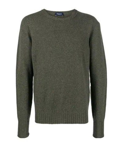 Drumohr Crew-neck Fine Knit Jumper In Black