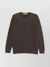 Drumohr Charcoal Grey Long Sleeve Crew Neck Sweater In Black
