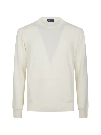 Drumohr Crew-neck Knitted Sweater In Neutral