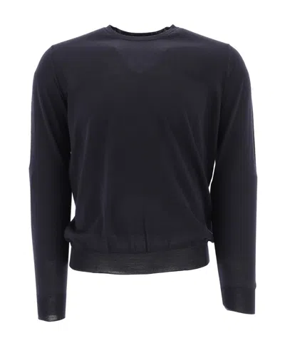 Drumohr Crew-neck Merino Jumper In Navy