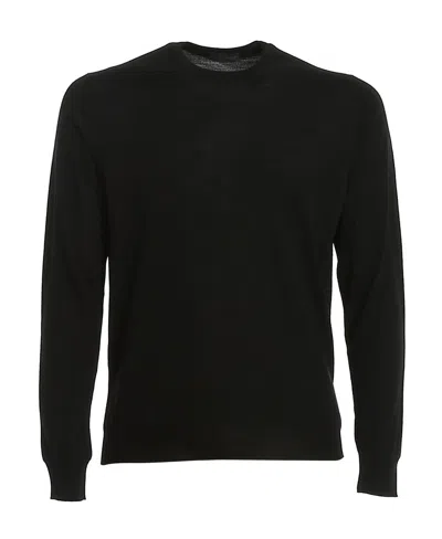 Drumohr Crew Neck Lightweight Jumper In Black